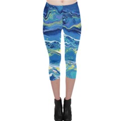 Sunlit Waters Capri Leggings  by lwdstudio