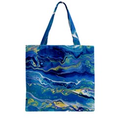 Sunlit Waters Zipper Grocery Tote Bag by lwdstudio