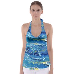 Sunlit Waters Babydoll Tankini Top by lwdstudio