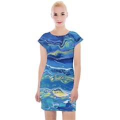 Sunlit Waters Cap Sleeve Bodycon Dress