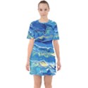 Sunlit Waters Sixties Short Sleeve Mini Dress View1