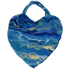 Sunlit Waters Giant Heart Shaped Tote by lwdstudio