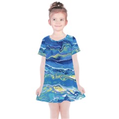 Sunlit Waters Kids  Simple Cotton Dress by lwdstudio