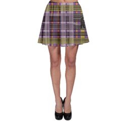 Playing With Plaid Kitten (purple) Halloween Pattern Skater Skirt by emilyzragz