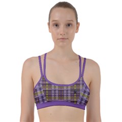 Playing With Plaid Kitten (purple) Halloween Pattern Line Them Up Sports Bra by emilyzragz