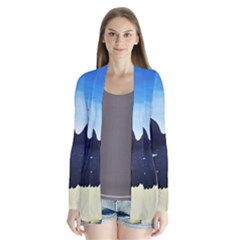 Sunset Owl Drape Collar Cardigan by lwdstudio