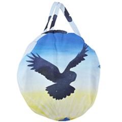 Sunset Owl Giant Round Zipper Tote by lwdstudio