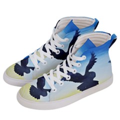 Sunset Owl Men s Hi-top Skate Sneakers by lwdstudio