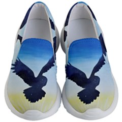 Sunset Owl Kid s Lightweight Slip Ons by lwdstudio