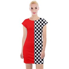 Colour Blocking Cap Sleeve Bodycon Dress