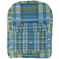 Playing With Plaid Kitten (blue) Pattern Full Print Backpack by emilyzragz