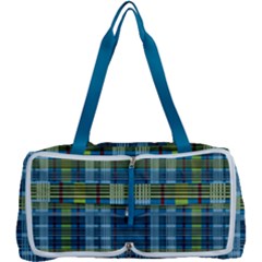 Playing With Plaid Kitten (blue) Pattern Multi Function Bag by emilyzragz