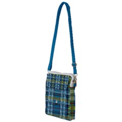 Playing With Plaid Kitten (blue) Pattern Multi Function Travel Bag