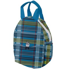 Playing With Plaid Kitten (blue) Pattern Travel Backpacks