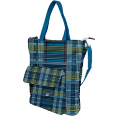 Playing With Plaid Kitten (blue) Pattern Shoulder Tote Bag by emilyzragz