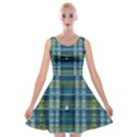 Playing with Plaid Kitten (Blue) Pattern Velvet Skater Dress View1