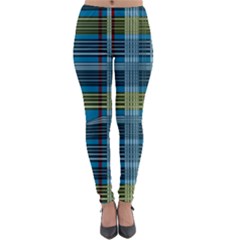 Playing With Plaid Kitten (blue) Pattern Lightweight Velour Leggings by emilyzragz