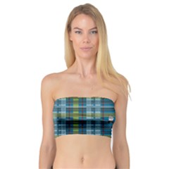 Playing With Plaid Kitten (blue) Pattern Bandeau Top by emilyzragz