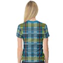 Playing with Plaid Kitten (Blue) Pattern V-Neck Sport Mesh Tee View2