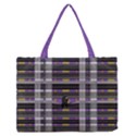 Playing with Plaid Kitten (Purple) Halloween Pattern Zipper Medium Tote Bag View1