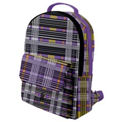 Playing With Plaid Kitten (purple) Halloween Pattern Flap Pocket Backpack (small)