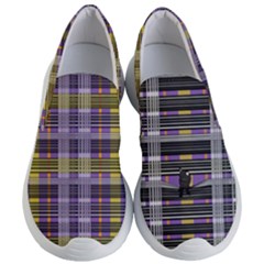 Playing With Plaid Kitten (purple) Halloween Pattern Women s Lightweight Slip Ons by emilyzragz