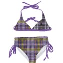 Playing with Plaid Kitten (Purple) Halloween Pattern  Kids  Classic Bikini Set View1