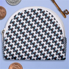 Massaging Kitties Houndstooth Pattern Horseshoe Style Canvas Pouch