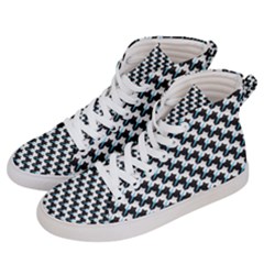 Massaging Kitties Houndstooth Pattern Women s Hi-top Skate Sneakers by emilyzragz