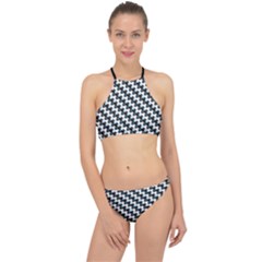 Massaging Kitties Houndstooth Pattern Racer Front Bikini Set by emilyzragz