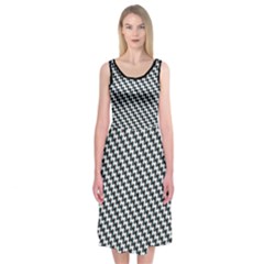 Massaging Kitties Houndstooth Pattern Midi Sleeveless Dress by emilyzragz