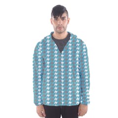 Swan Herd Houndstooth Pattern Hooded Windbreaker (men) by emilyzragz