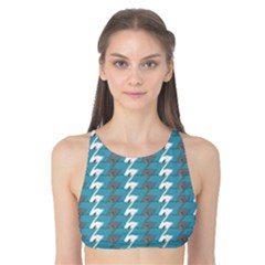 Swan Herd Houndstooth Pattern  Tank Bikini Top