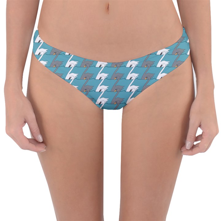 Swan Herd Houndstooth Pattern  Reversible Hipster Bikini Bottoms