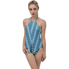 Swan Herd Houndstooth Pattern  Go With The Flow One Piece Swimsuit by emilyzragz