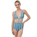 Swan Herd Houndstooth Pattern  Tied Up Two Piece Swimsuit View1