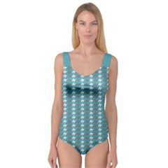 Swan Herd Houndstooth Pattern  Princess Tank Leotard  by emilyzragz