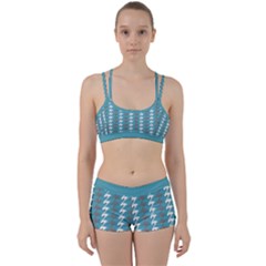 Swan Herd Houndstooth Pattern  Perfect Fit Gym Set by emilyzragz