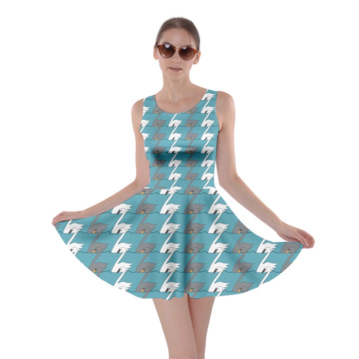 Swan Herd Houndstooth Pattern  Skater Dress