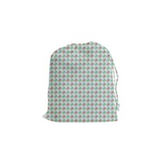 Amphibians Hopping Houndstooth Pattern Drawstring Pouch (small) by emilyzragz