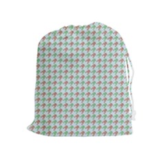 Amphibians Hopping Houndstooth Pattern Drawstring Pouch (xl) by emilyzragz