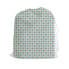 Amphibians Hopping Houndstooth Pattern Drawstring Pouch (xxl) by emilyzragz