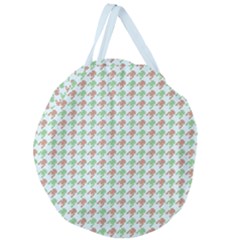 Amphibians Hopping Houndstooth Pattern Giant Round Zipper Tote by emilyzragz