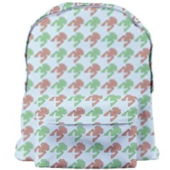 Amphibians Hopping Houndstooth Pattern Giant Full Print Backpack by emilyzragz