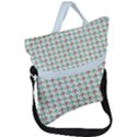 Amphibians Hopping Houndstooth Pattern Fold Over Handle Tote Bag View1