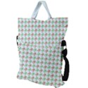 Amphibians Hopping Houndstooth Pattern Fold Over Handle Tote Bag View2