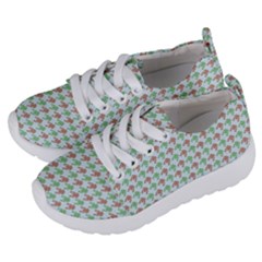 Amphibians Hopping Houndstooth Pattern Kids  Lightweight Sports Shoes by emilyzragz