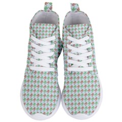 Amphibians Hopping Houndstooth Pattern Women s Lightweight High Top Sneakers by emilyzragz