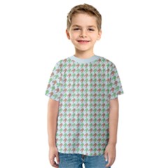 Amphibians Hopping Houndstooth Pattern Kids  Sport Mesh Tee