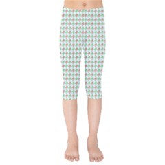 Amphibians Hopping Houndstooth Pattern Kids  Capri Leggings  by emilyzragz